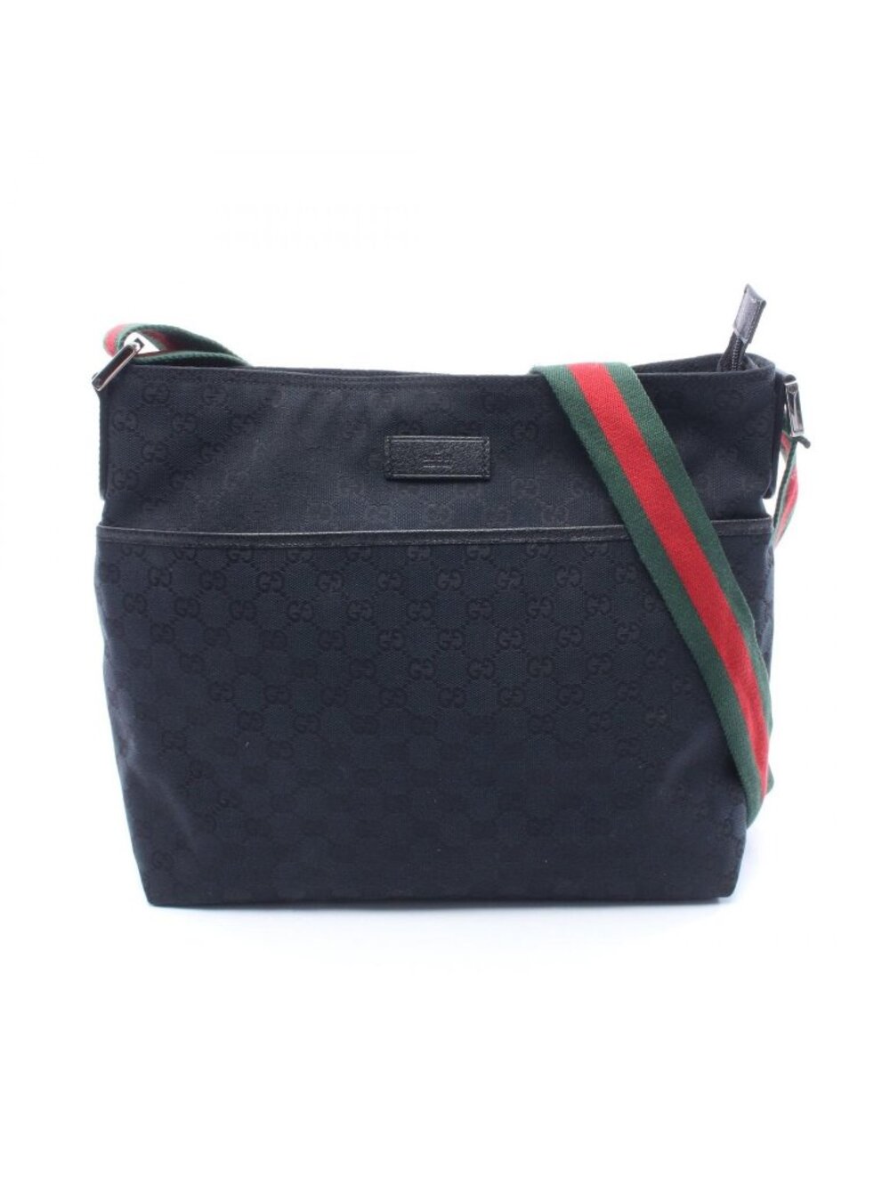 Gucci Shoulder Bag GG Canvas Sherry Line Black